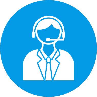 Çağrı merkezi simgesi. Web tasarımı için müşteri vektör sembolünün düz çizimi