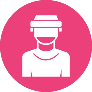 Gözlük simgesi. Beyaz arkaplanda izole edilmiş web tasarımı için sanal gerçeklik vektör simgelerinin basit çizimi