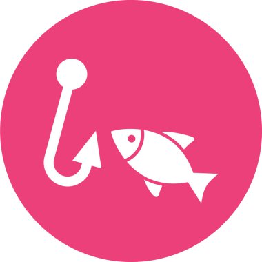 balıkçılık simgesi vektör illüstrasyonu