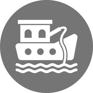 Beyaz arkaplanda izole edilmiş basit bir gemi simgesi