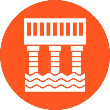 Deniz petrol istasyonu simgesinin vektör illüstrasyonu