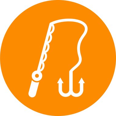 Balıkçı oltası simgesinin vektör çizimi