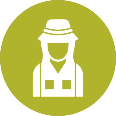 kadın balıkçı simgesi vektör çizimi