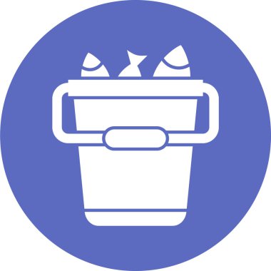 Balık simgesi kovasının vektör çizimi