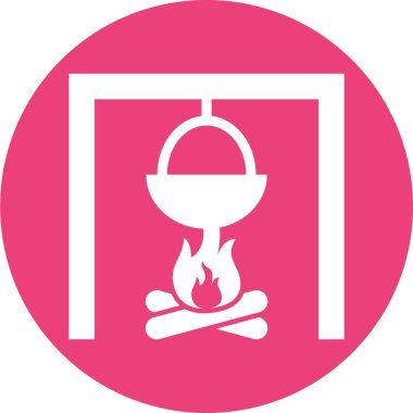 Barbekü ikonu vektör illüstrasyonu