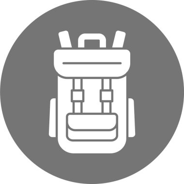 sırt çantası simgesi vektör illüstrasyonu
