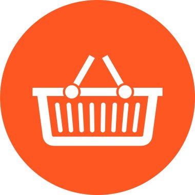 Alışveriş sepeti simgesi, vektör illüstrasyonu