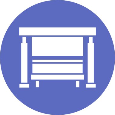 Otobüs durağı simgesinin vektör illüstrasyonu