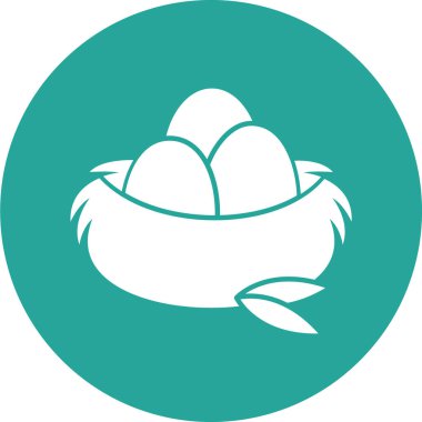 Yumurta simgesi ile kuş yuvasının vektör çizimi