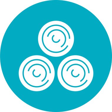 saman simgesi rulolarının vektör illüstrasyonu