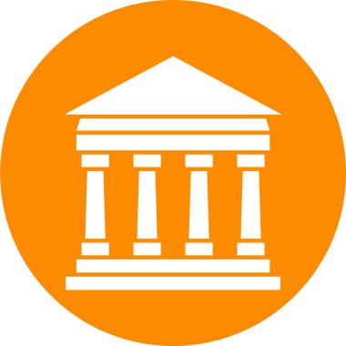 Banka binası simgesi vektör illüstrasyonu