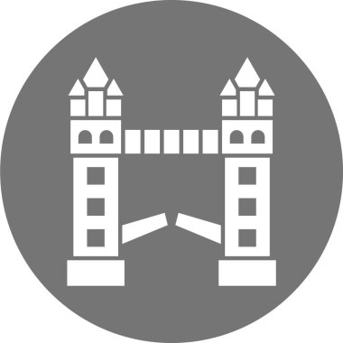 Beyaz arkaplanda izole edilmiş karikatür tarzında bir ortaçağ anıtı simgesi çizimi