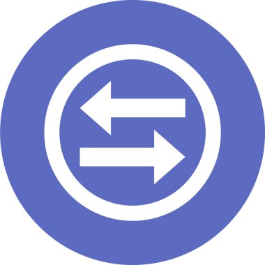 Beyaz arkaplanda sol yön ok simgesi izole edildi. vektör illüstrasyonu