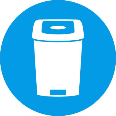 Çöp kutusu simgesi. Web için basit tuvalet kutusu vektör düğmesi çizimi