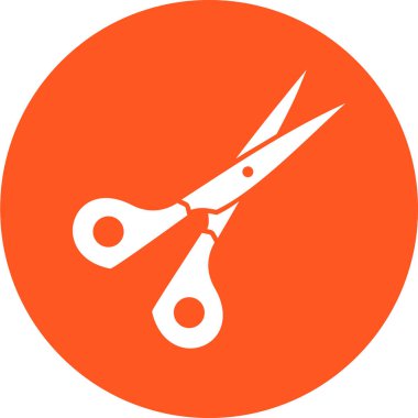 Makas simgesi. Web için berber dükkanı vektör simgelerinin basit çizimi