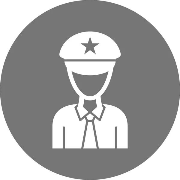 Vector Icono Policía Plana — Archivo Imágenes Vectoriales