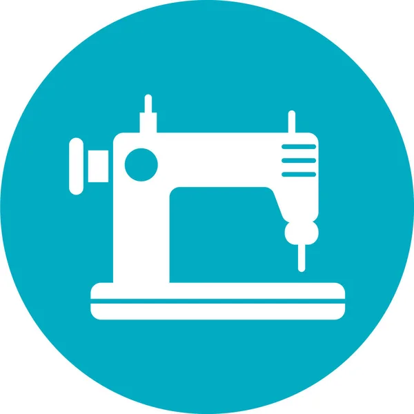 Naaimachine Pictogram Geïsoleerd Witte Achtergrond Vectorillustratie — Stockvector