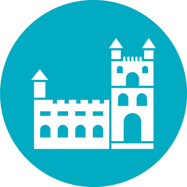 castle tower icon. flat illustration of medieval fortress vector icons for web design