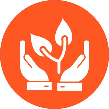 İnsan eli ve bitkisinin vektör simgesi tasarımı