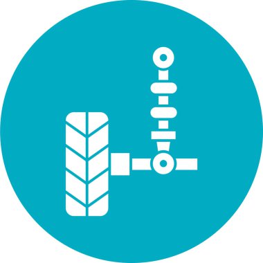 Araba lastiği ikonu. Web için otomatik vektör simgelerinin düz çizimi