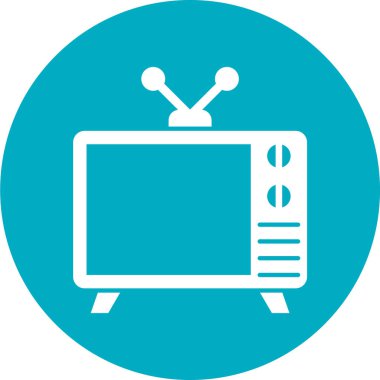 Soyut arkaplanda televizyon simgesi izole edildi