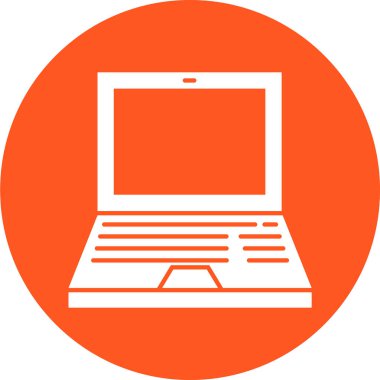 Düz ve gölgeli dizüstü bilgisayar simgesi. vektör 