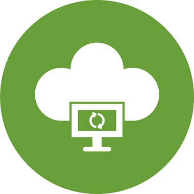 bulut hesaplama simgesi, vektör illüstrasyonu