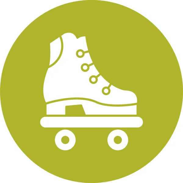 Roller Skates Flat Icon Isolated White Background Vector Illustration — Vector de stock