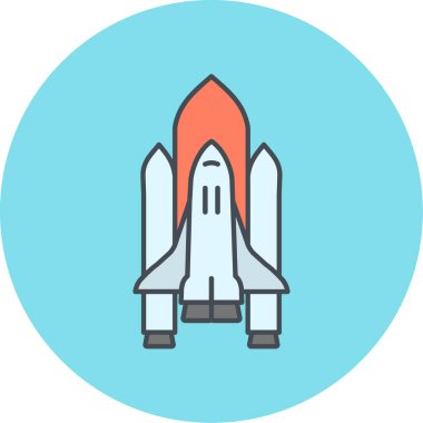 Moda biçimi izole edilmiş arkaplanda roket fırlatma simgesi