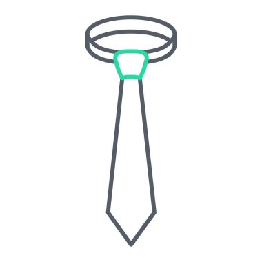 Kravat simgesi. Beyaz arkaplanda izole edilmiş kravat vektör çizgisi çizimi