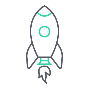 roket simgesi, vektör illüstrasyonu