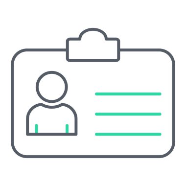 Kimlik kartı simgesi, vektör illüstrasyonu