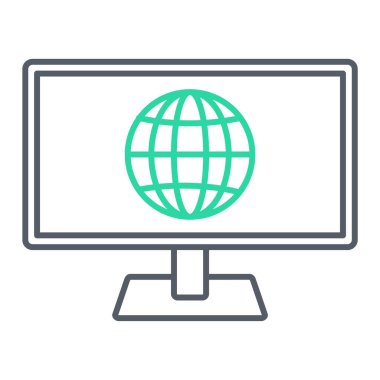 Küre simgesi ile gözlemle. vektör illüstrasyonu