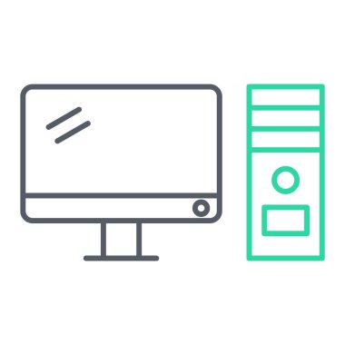 Bilgisayar monitörü simgesi. vektör illüstrasyonu