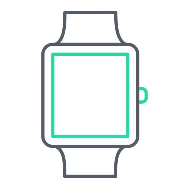 Saat simgesi ile ukala. Beyaz arkaplanda akıllı telefon vektör çizimi