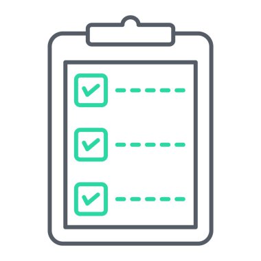 Kontrol listesi simgesi. Web için kontrol listesi vektör simgelerinin basit illüstrasyonu