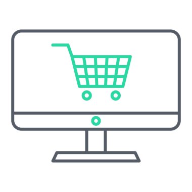 Alışveriş arabası ikonu. vektör illüstrasyonu