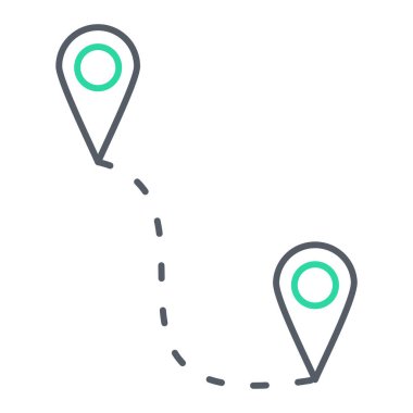 Web ve mobil uygulama tasarımınız için beyaz arkaplanda izole edilmiş konum simgesi vektörü, harita logosu konsepti