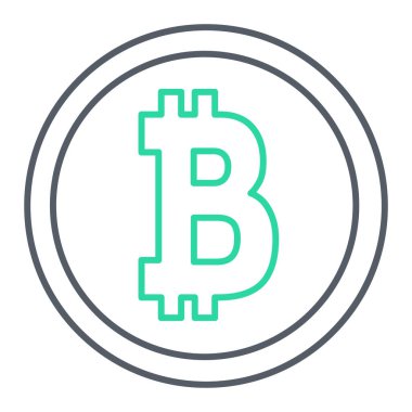 Bitcoin simgesi düz stil. Beyaz izole edilmiş arkaplanda kripto para birimi vektör çizimi. Web sitesi için para birimi sembolü.