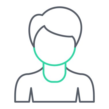 Kadın avatar ikonu. kişi kullanıcı profili ve insanların teması. Yalnız tasarım. vektör illüstrasyonu