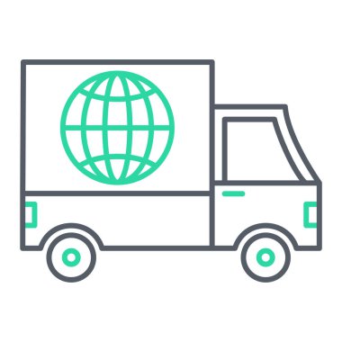 dağıtım kamyonu ikonu vektör çizimi