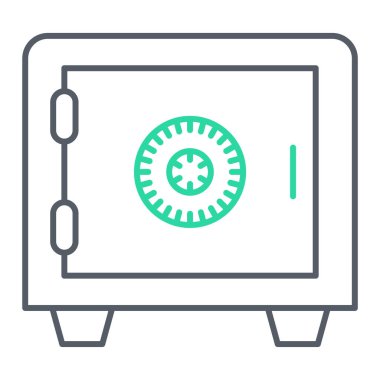 Güvenli vektör simgesi. Düz çizim. 10 saniye.