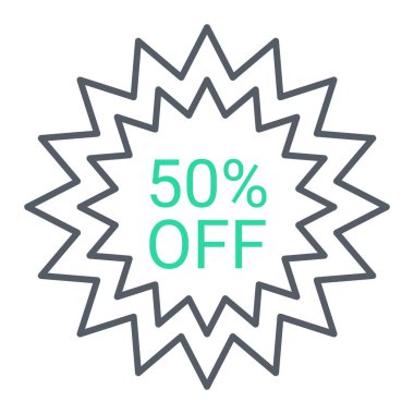 İndirim işaretli satış etiketi, vektör illüstrasyonu