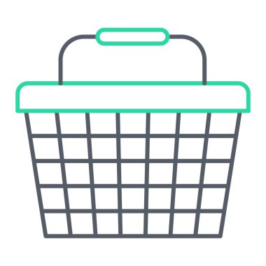 Alışveriş sepeti ikonu. Web için süpermarket arabası vektör simgelerinin basit çizimi