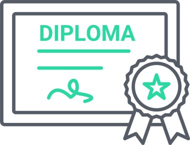 Sertifika. Web simgesi basit illüstrasyon