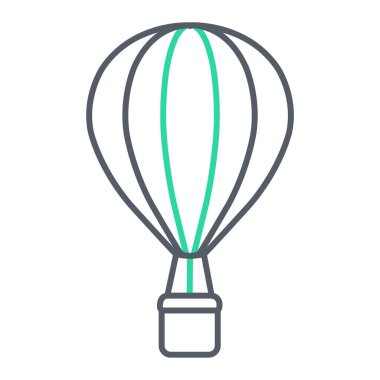Sıcak hava balonu ikonu. Web için turist taşımacılığı vektör çizgisi simgelerinin basit bir gösterimi