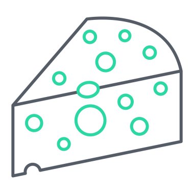 Peynir ikonu. Web için pizza vektör simgelerinin özet çizimi