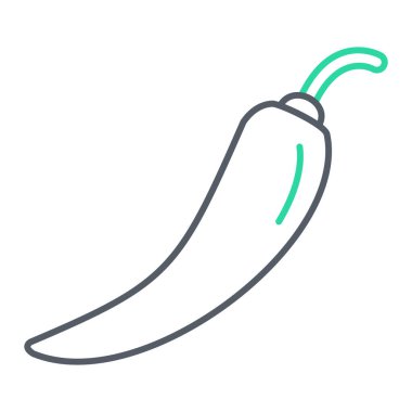 Kırmızı biber ikonu. Web için chilli vektör simgelerinin özet çizimi