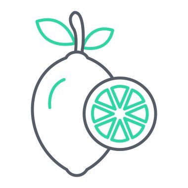 taze limon meyve ikonu vektör çizimi tasarımı
