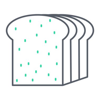 Ekmek ikonu. Peynir vektörünün taslağı. izole kontur sembolü